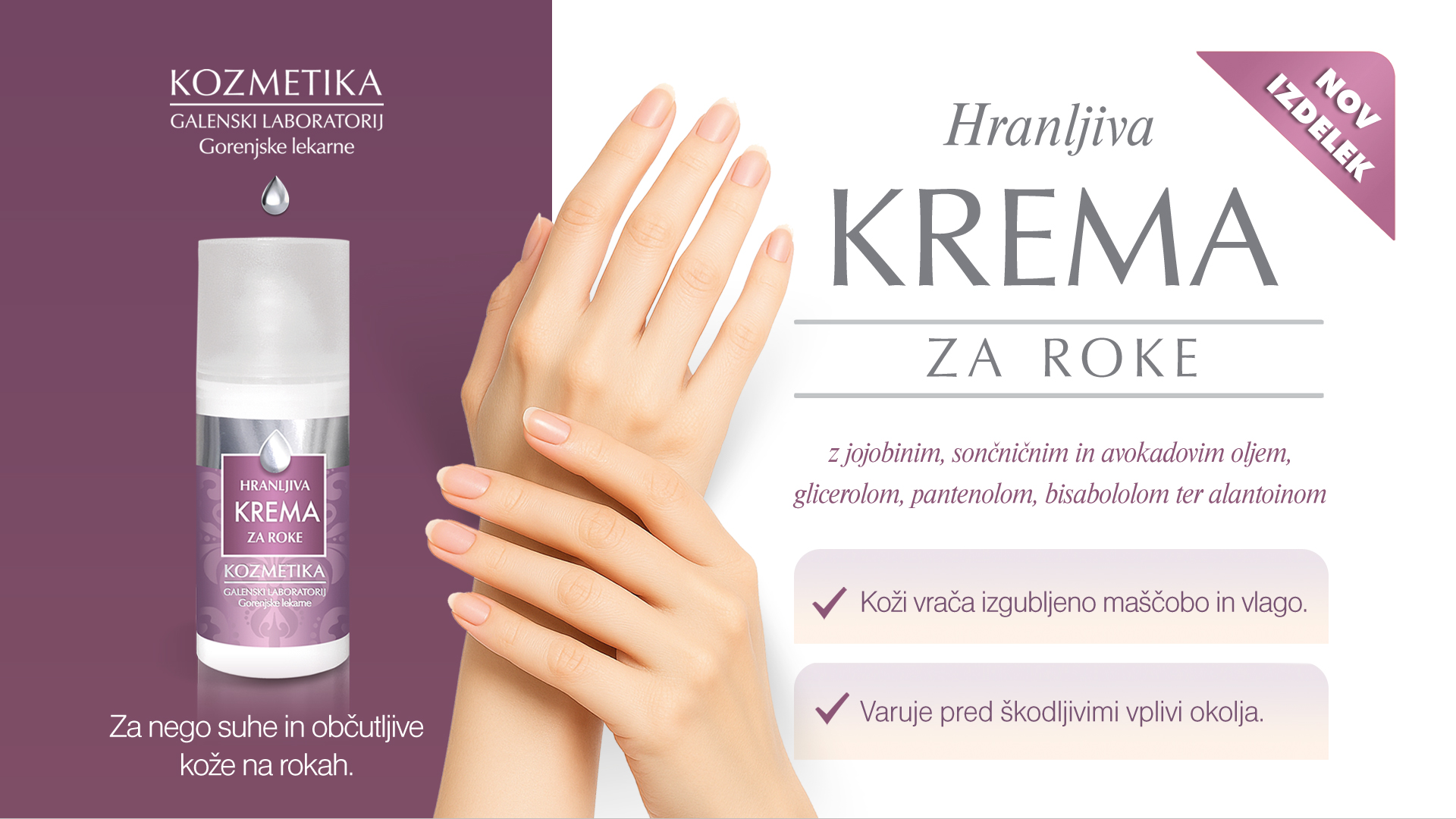 Hranljiva krema za roke, 30 ml