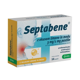 Septabene z okusom limone in medu 3 mg/1 mg pastile