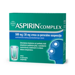 Aspirin Complex, zrnca za peroralno suspenzijo (500/30 mg), 10 vrečk