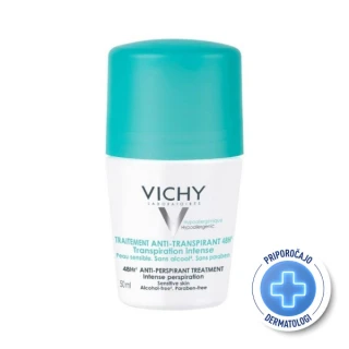 Vichy deodorant roll on z antiperspirantom za uravnavanje potenja, 48 h, 50 ml