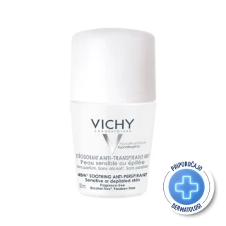 Vichy deodorant roll on za zelo občutljivo in depilirano kožo, 24 ur, 50 ml