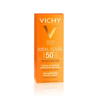 Vichy Ideal Soleil Žametna krema za lepši videz kože SPF 50+, 50 ml