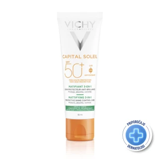 Vichy Capital Soleil matirajoča nega 3-v-1 SPF 50+, 50 ml