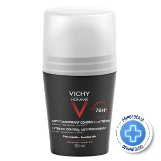 Vichy deodorant roll on antiperspirant homme 72h, 50 ml