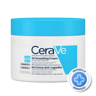 CeraVe SA krema za glajenje suhe in grobe kože, 340 ml