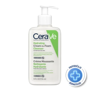 CeraVe Vlažilna kremno-penasta čistilna emulzija, 236 ml