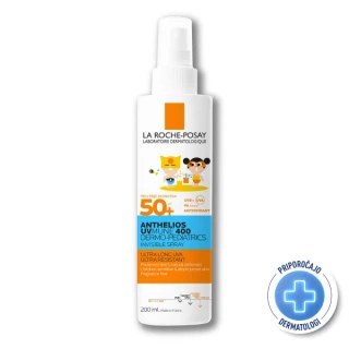  La Roche-Posay Anthelios UVMUNE 400 dermo, nevidno pršilo za zaščito pred soncem za otroke SPF50+, 200 ml 