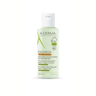 A-derma  Exomega Control emolientni čistilni gel 2v1, 200 ml plastenka