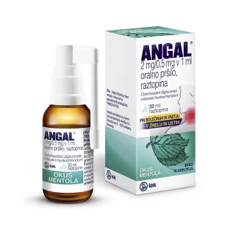Angal 2,0 mg / 0,5 mg v 1 ml oralno pršilo, raztopina