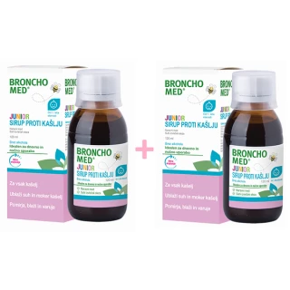 Bronchomed Junior, sirup proti kašlju, 120 ml, 1 +1 gratis