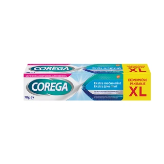 Corega Extra močna, pričvrstilna krema mint, 70 g