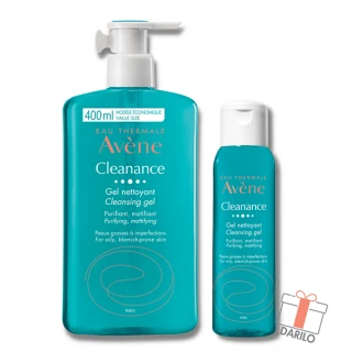 Avene Cleanance Gel za čiščenje, plastenka s pumpico 400 ml + darilo Avene Cleanance gel 100ml