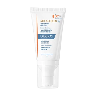 Ducray melascreen UV bogata krema SPF 50+, 40 ml brezzračna plastenka s pumpico