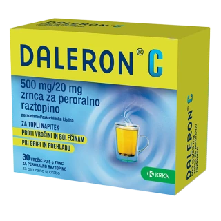 Daleron C 500 mg/20 mg zrnca za peroralno raztopino, 30 vrečk