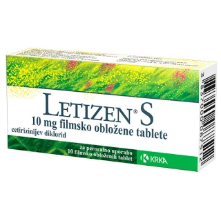 Letizen S 10 mg filmsko obložene tablete, 10 tablet