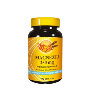 Natural Wealth Magnezij 250 mg, 100 tablet