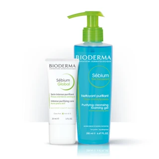 Bioderma Sebium Global, 30 ml + peneči gel za čiščenje kože 200 ml