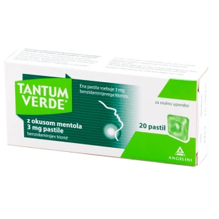 Tantum Verde z okusom mentola 3 mg pastile