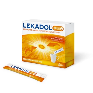 Lekadol plus C 500 mg/300 mg zrnca za peroralno raztopino, 20 vrečk