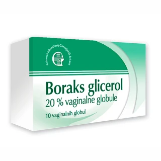 Boraks-glicerol vaginalne globule 20 %, 10 globul