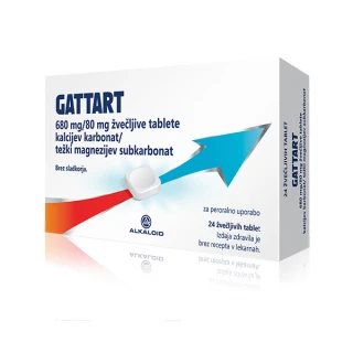 GATTART 680mg/80mg, žvečljive tablete, 24 tablet
