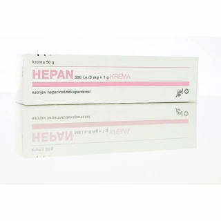 Hepan 500 i.e./g / 5 mg/g krema