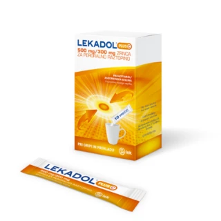 Lekadol plus C 500 mg/300 mg zrnca za peroralno raztopino, 10 vrečk