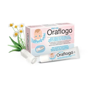 Oraflogo Prvi zobki pro gel, 15 ml + naprstna ščetka