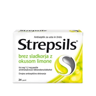 Strepsils brez sladkorja z okusom limone 0,6 mg/1,2 mg, pastile
