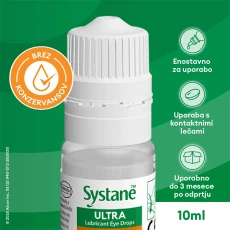 Systane Ultra, vlažilne kapljice za oko brez konzervansov, 10 ml