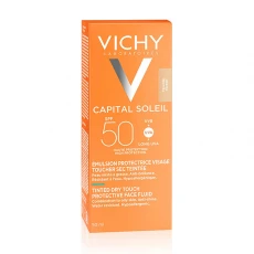 Vichy Ideal Soleil obarvani dry touch fluid za obraz SPF 50, 50 ml